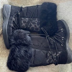 Coach fluffy boots